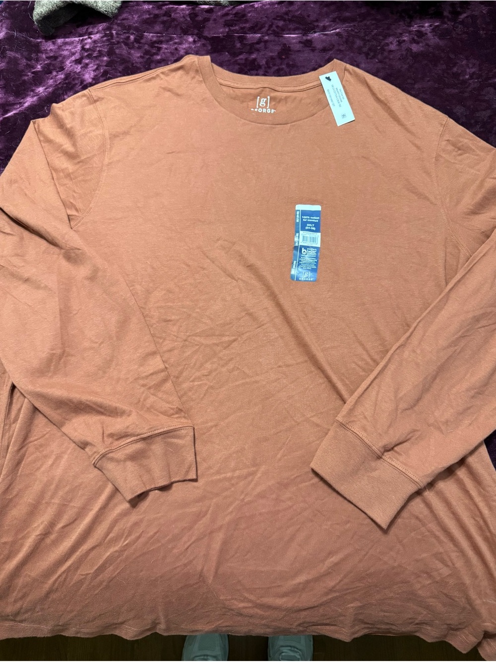 George Long-Sleeve Crewneck Shirt - Rust